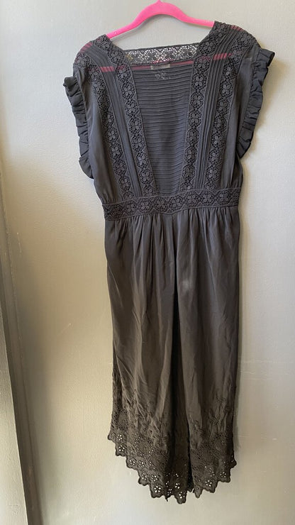 Silk Sheer Panel Midi Dress