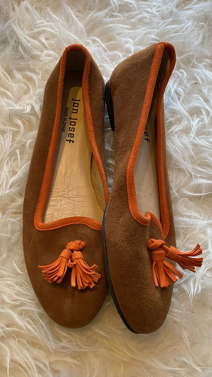 Suede Tassel Flats