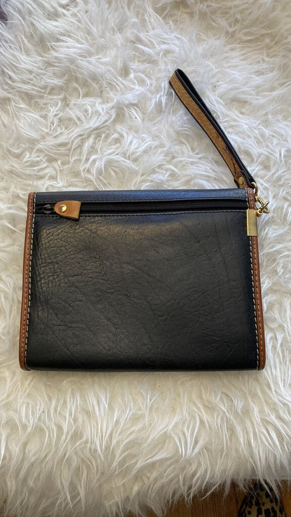 Vintage Leather Wristlet Clutch