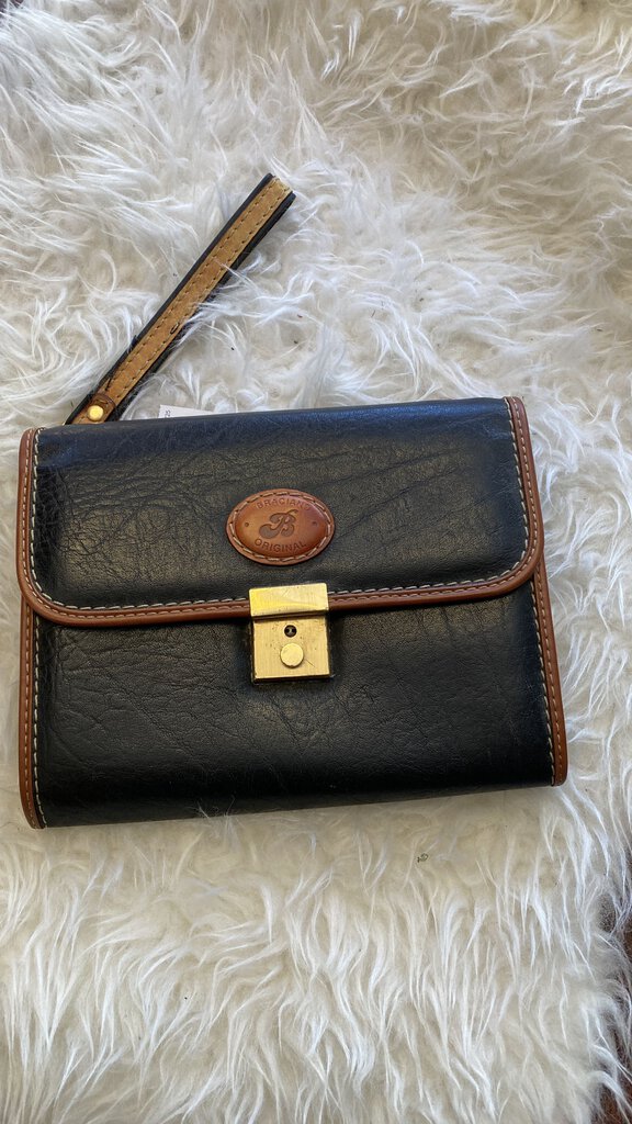 Vintage Leather Wristlet Clutch