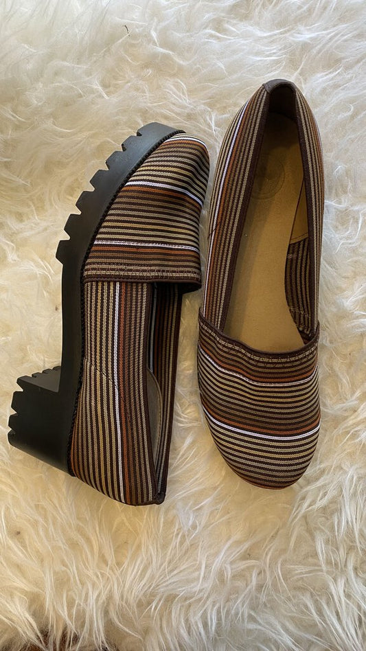 Woven Lug Sole Block Heels