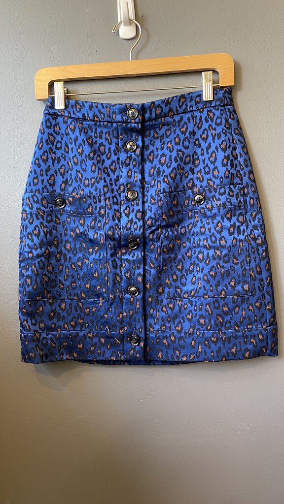 Leopard Button Front Skirt