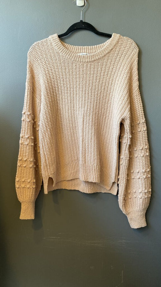 Pom Pom Sleeve Knit Sweater