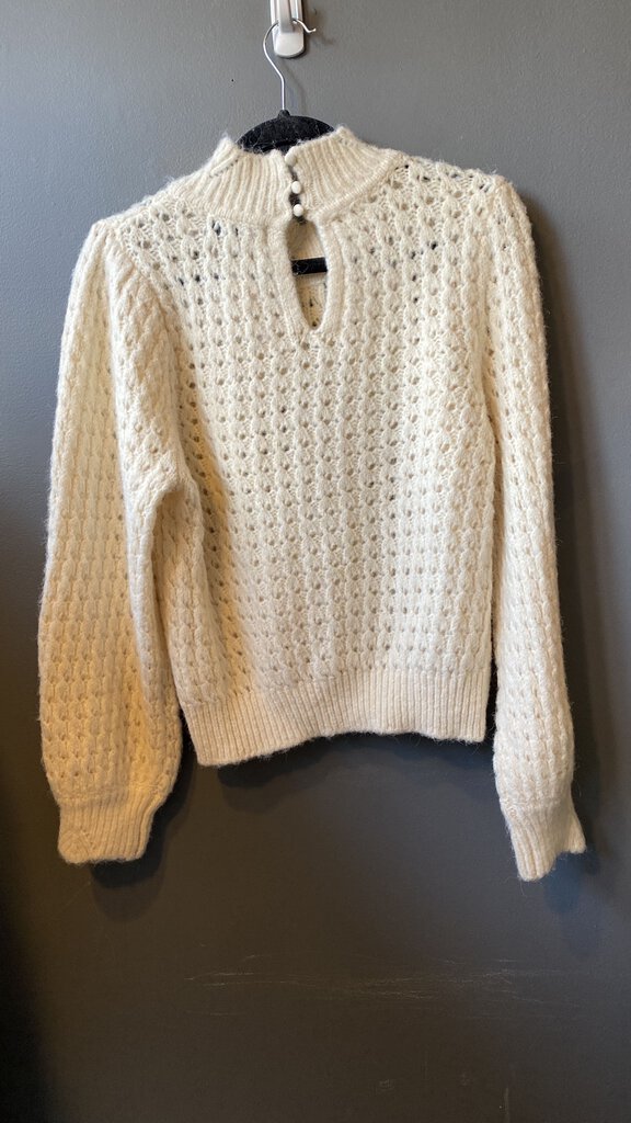 Puff Shoulder Mockneck Sweater