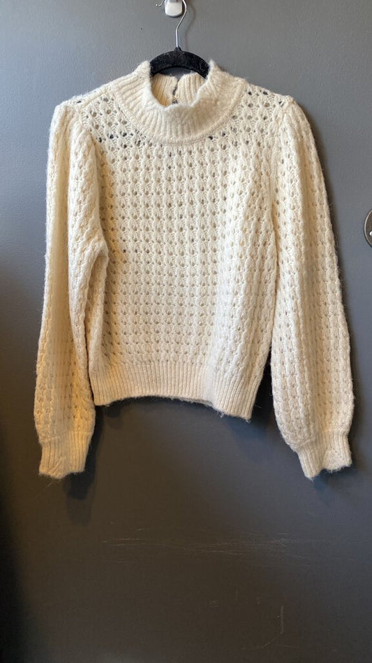 Puff Shoulder Mockneck Sweater