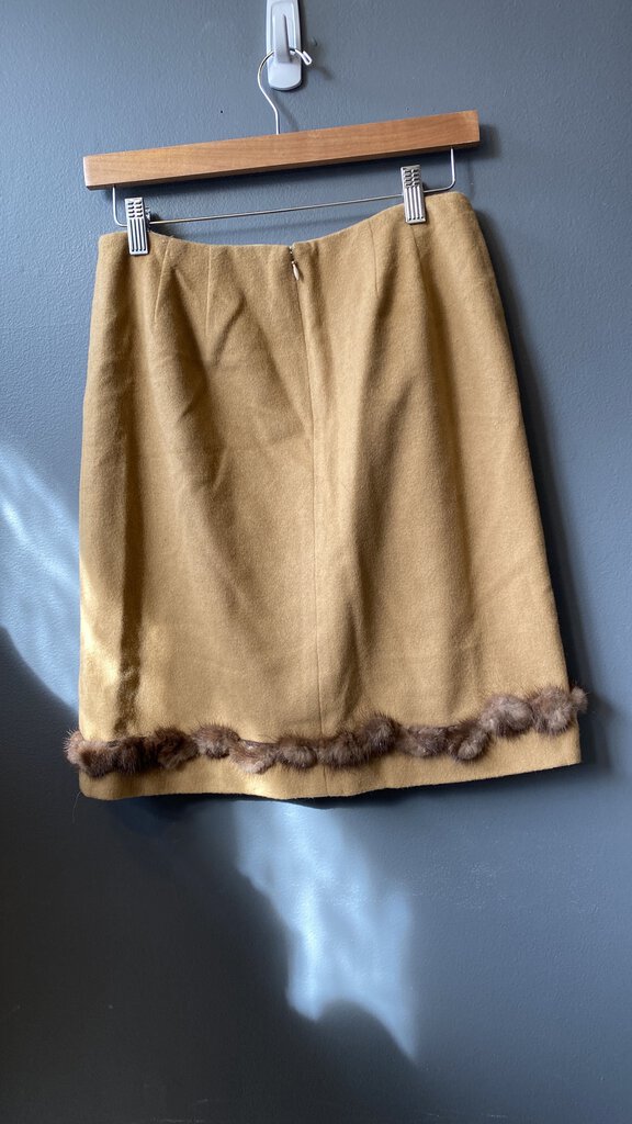 Wool Skirt Fur Trim