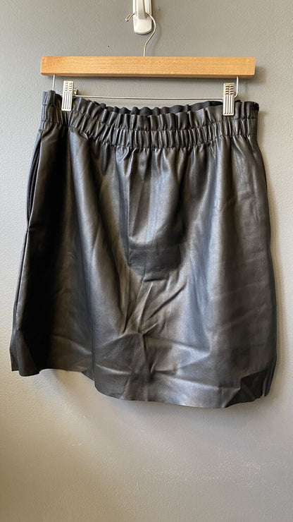 Faux Leather Paperbag Skirt