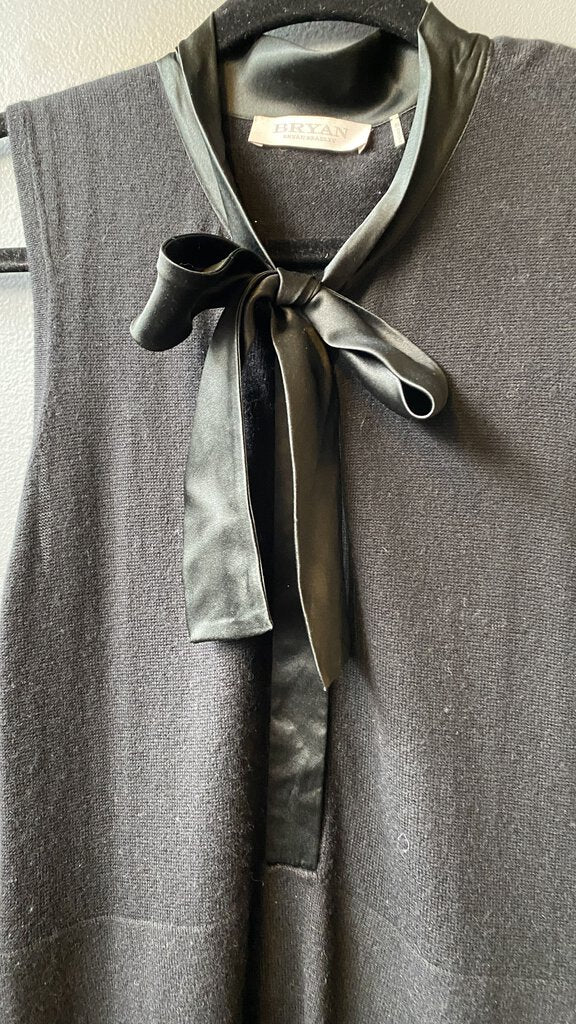 Satin Bow Sweater Dress