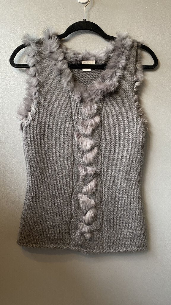 Fur Trim Cashmere Vest