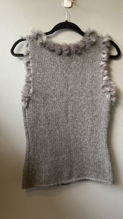 Fur Trim Cashmere Vest