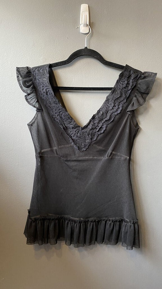 Tulle Ruffle Hem Top