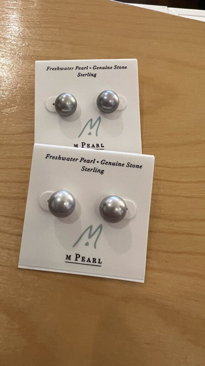 M Pearl Studs