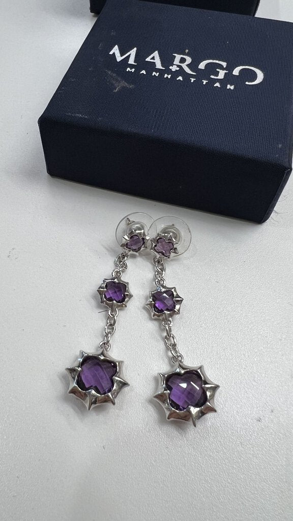 Amethyst Silver Earrings