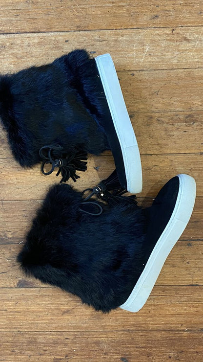 Fur Tassel Sneaker Booties