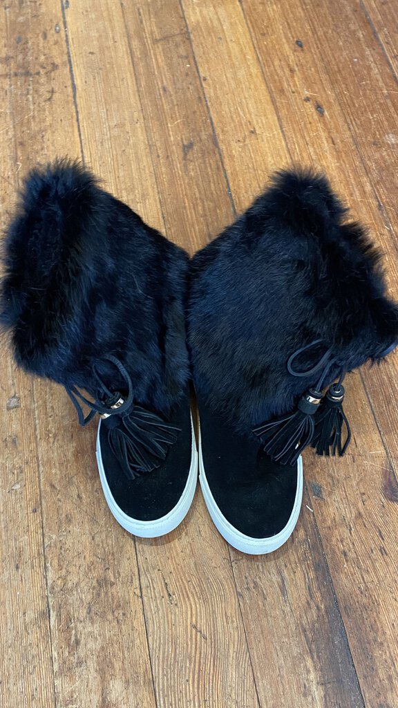 Fur Tassel Sneaker Booties