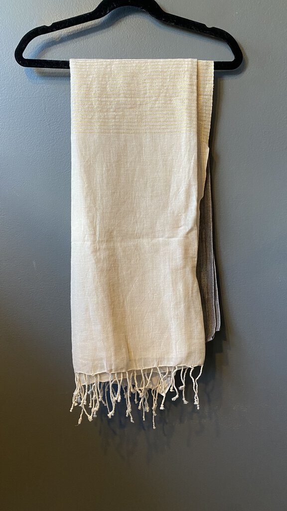 Cotton Linen Metallic Scarf