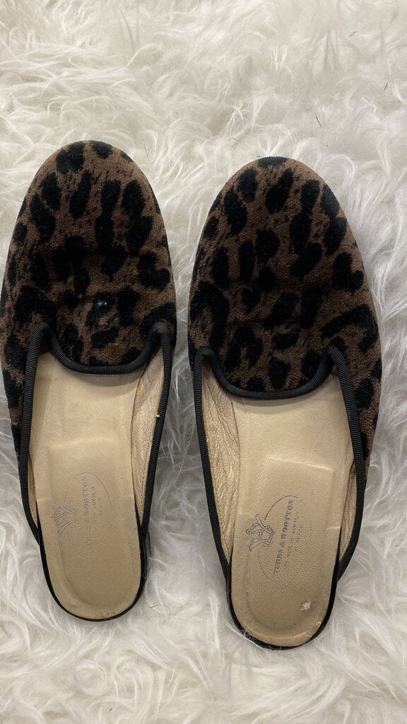 Velvet Leopard Mules