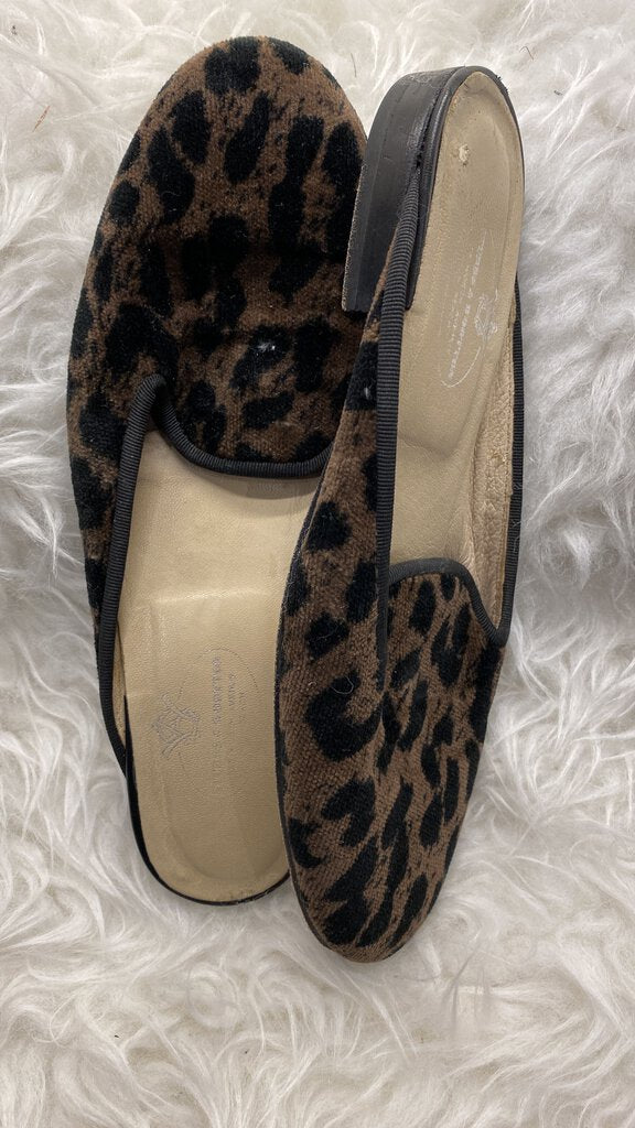 Velvet Leopard Mules