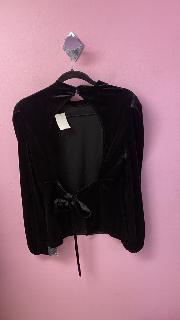 Open Tie Back Velvet Top