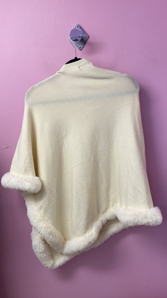 Faux Fur Trim Poncho