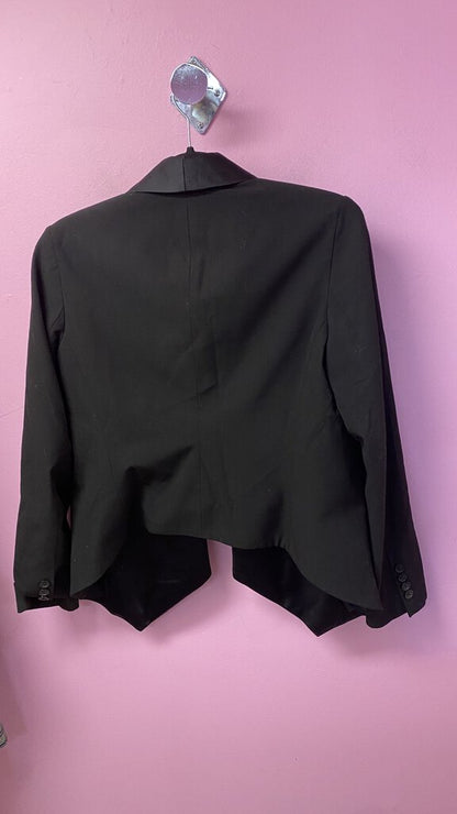 Satin Collar Crop Blazer