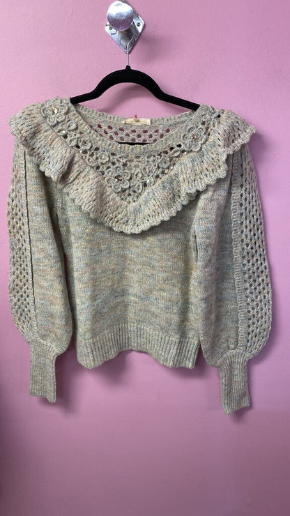 Sequin Ruffle Sweater