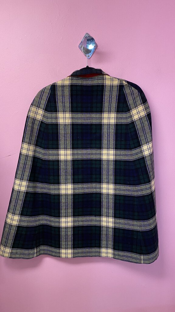 Reversible Vintage Plaid Cape