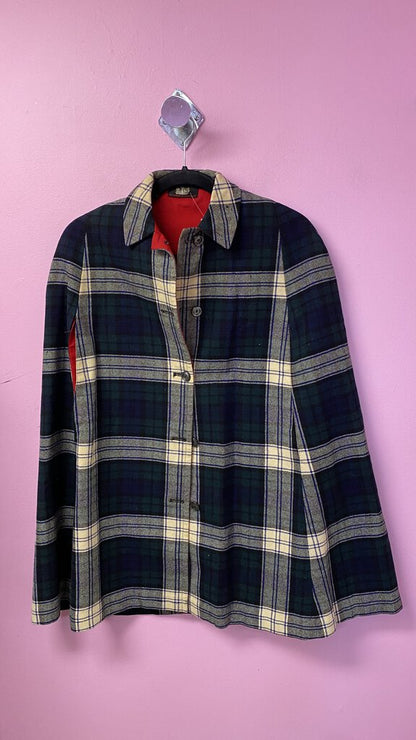 Reversible Vintage Plaid Cape