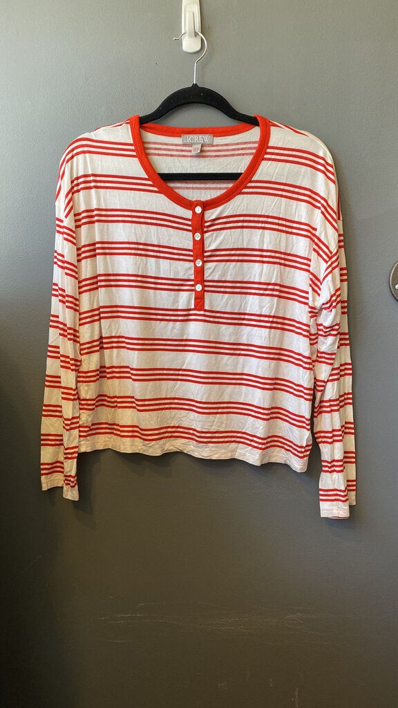 Striped Drop Shoulder Henley Tee