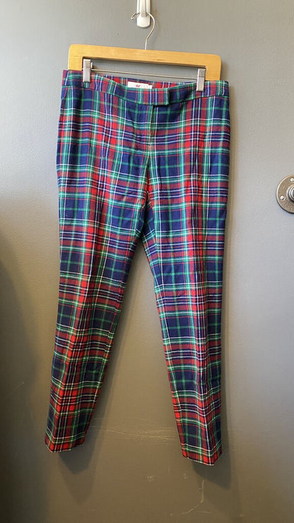 Tartan Wool Bow Ankle Pants