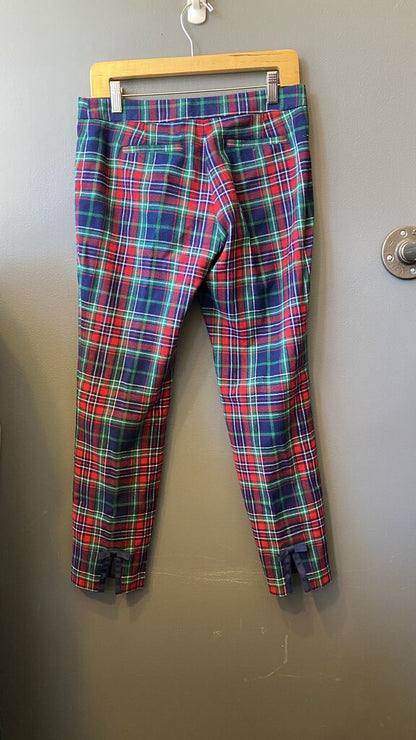 Tartan Wool Bow Ankle Pants