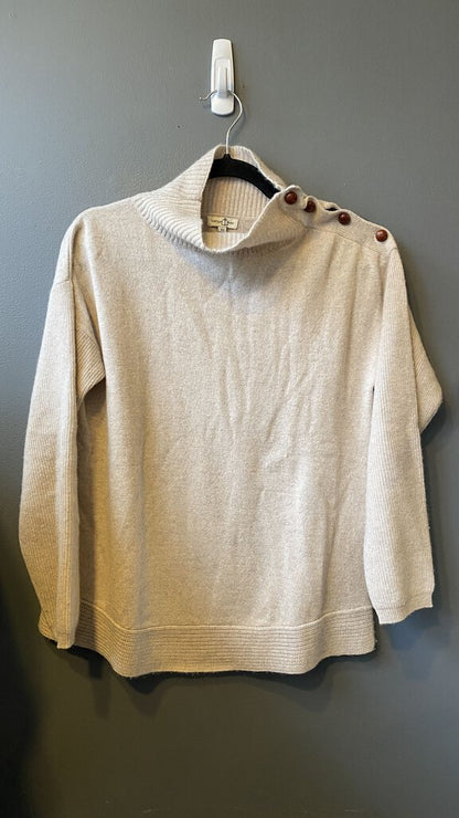 Button Shoulder Cashmere Sweater