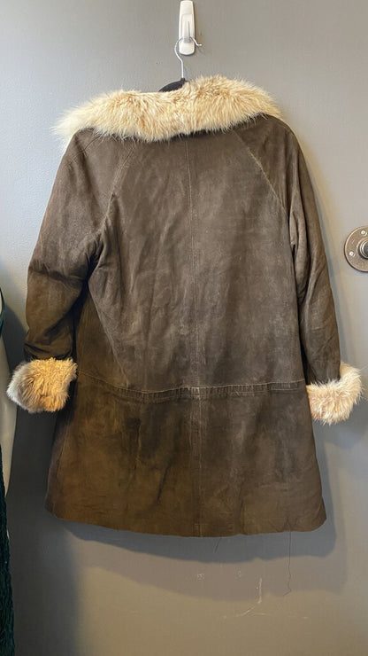 Vintage Shearling Fur Trim Jacket