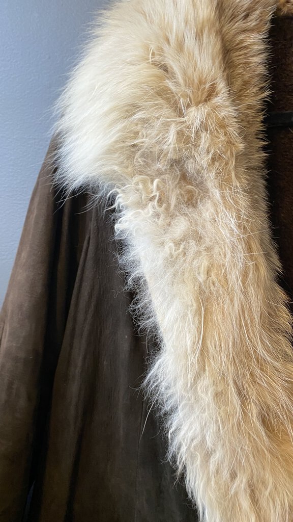 Vintage Shearling Fur Trim Jacket