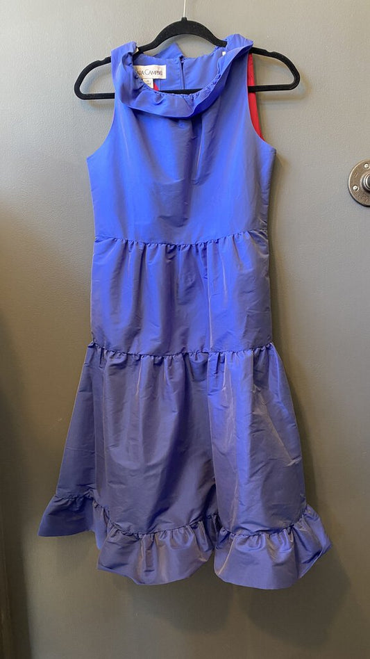 Tiered Taffeta Ruffle Dress