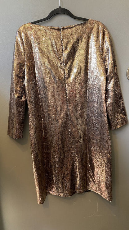 Sequin 3/4 Sleeve Shift Dress