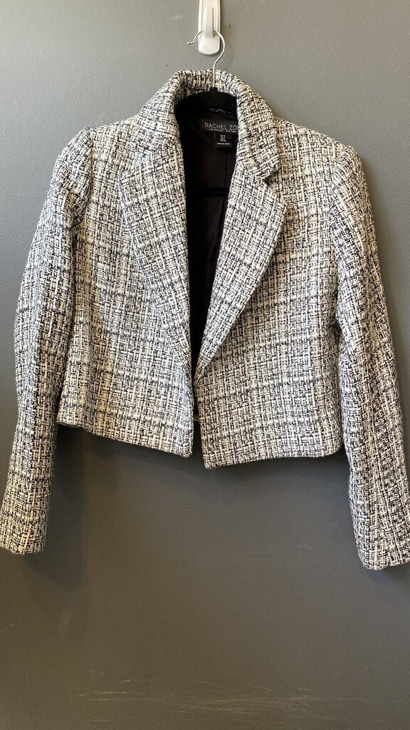 Crop Metallic Tweed Blazer