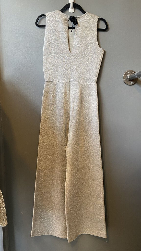 Metallic Knit Wide Leg Jumpsuit