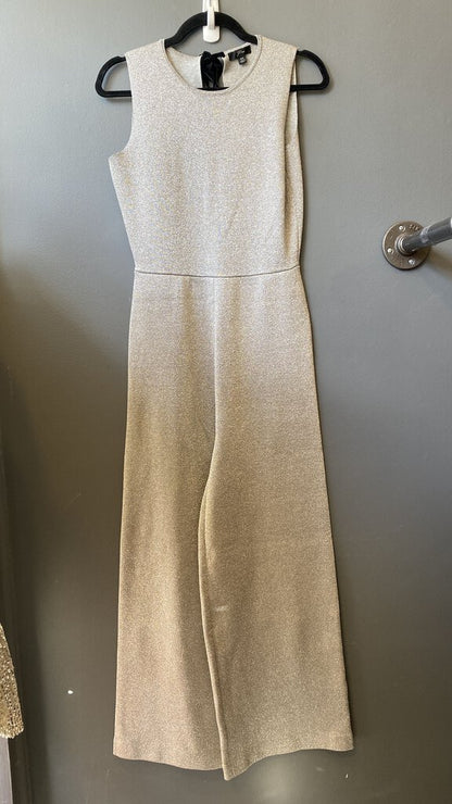 Metallic Knit Wide Leg Jumpsuit