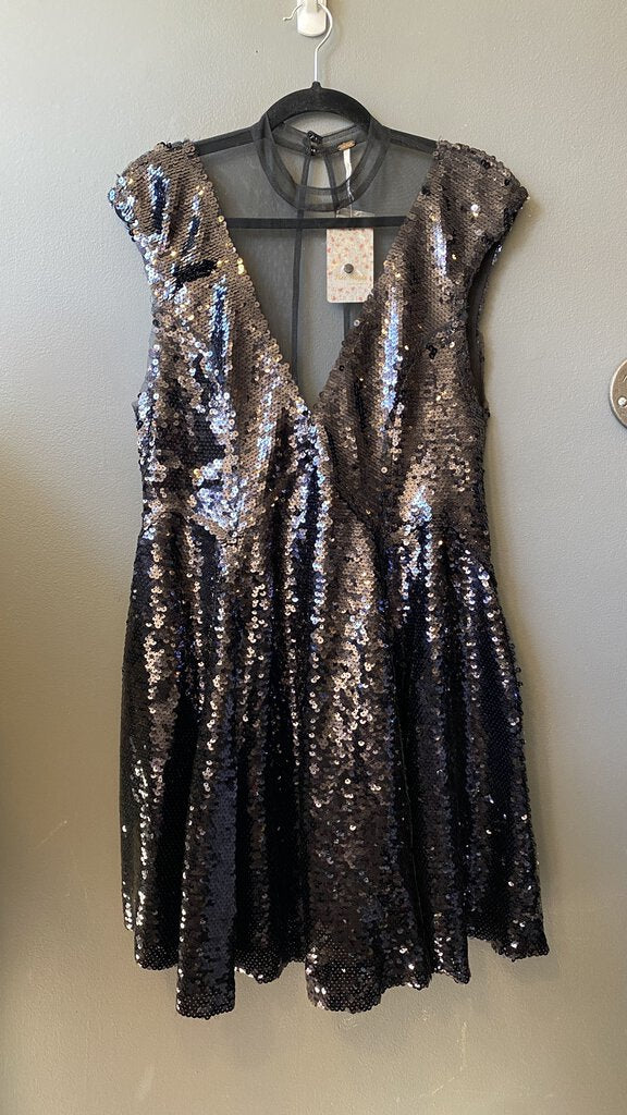 Sequin Fit Flare Dress