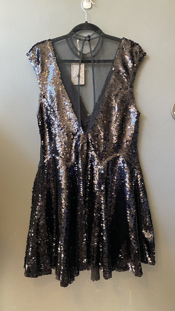 Sequin Fit Flare Dress