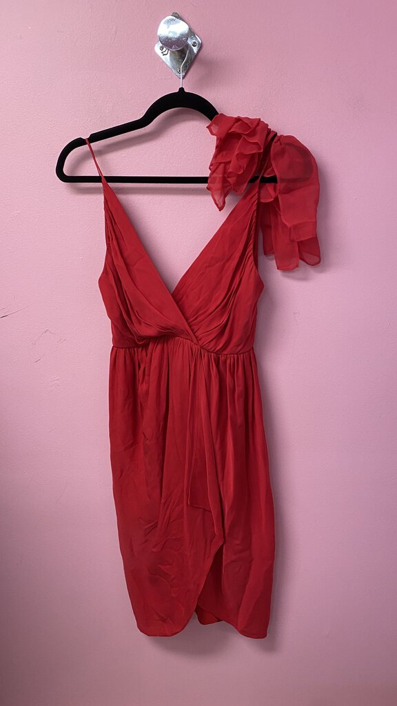 Silk Bow Shoulder Dress