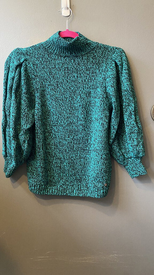 Puff Shoulder Mockneck Sweater