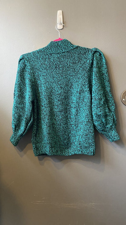 Puff Shoulder Mockneck Sweater