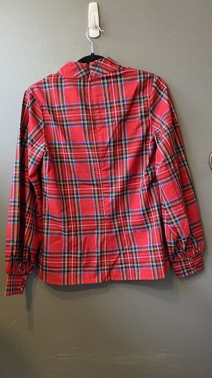 Mockneck Tartan Blouse