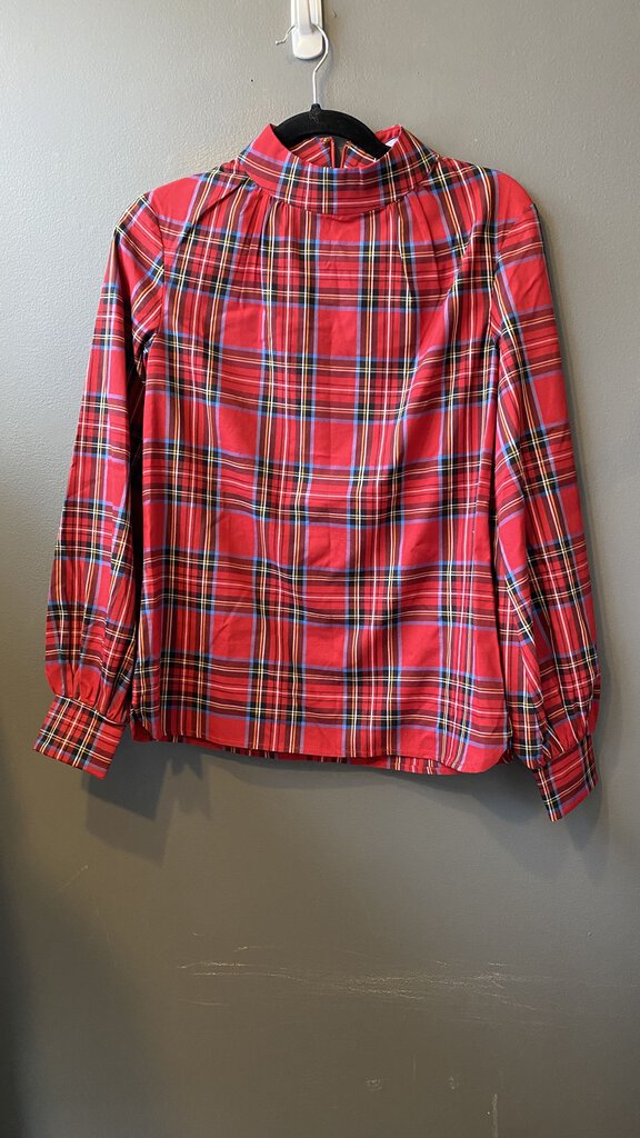 Mockneck Tartan Blouse