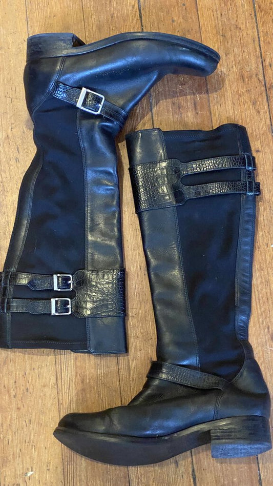 Stretch Buckle Tall Boots