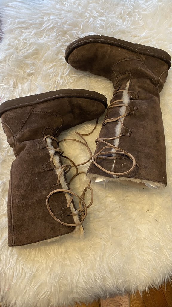 Lace Up Shearling Boots