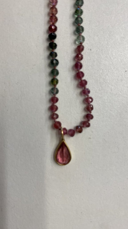 Encirkled Jewelry Pink Tourmaline Necklace