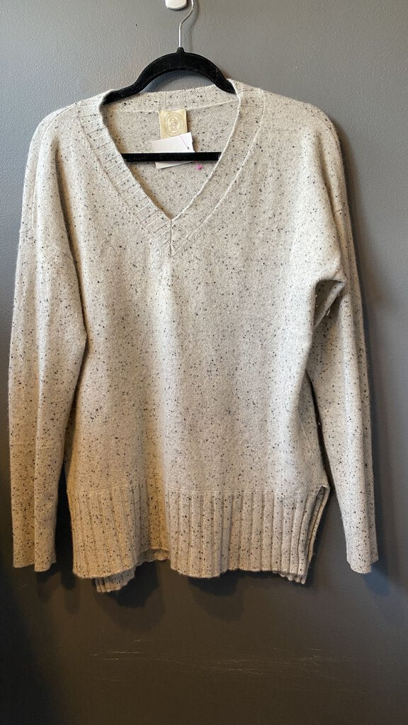 Speckled Vneck Cashmere Sweater